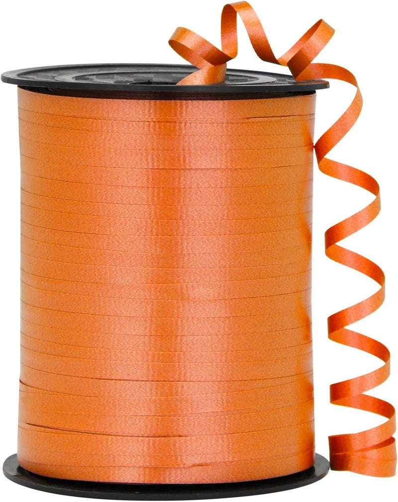 OMISELIO Orange Ribbon - 500 Yard Crimped Curly Orange Curling Ribbon for Gift Wrapping, Balloons, Halloween & Christmas - Image 1